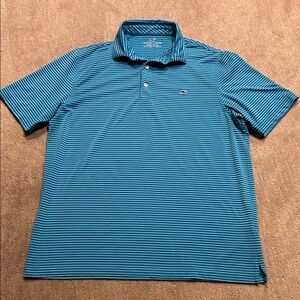 Vineyard Vines Teal Striped Polo Shirt